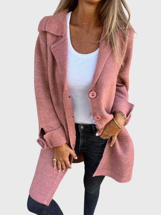 Button-front blazer for women