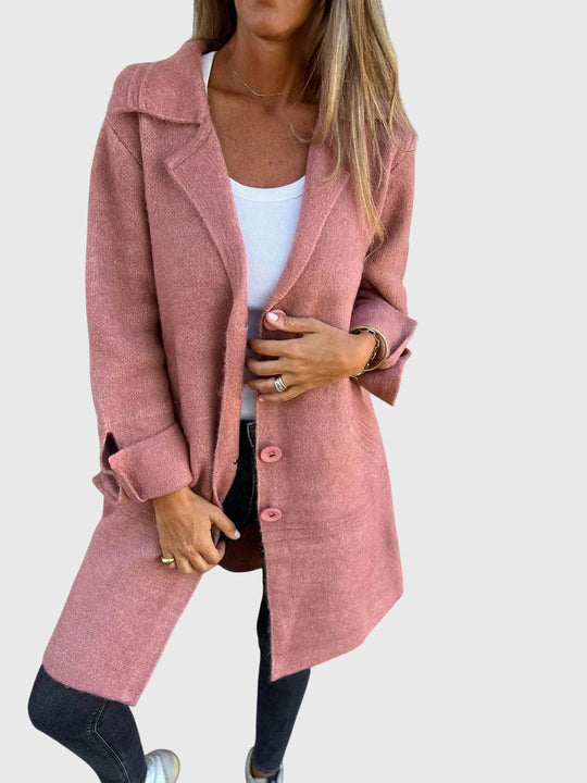 Button-front blazer for women