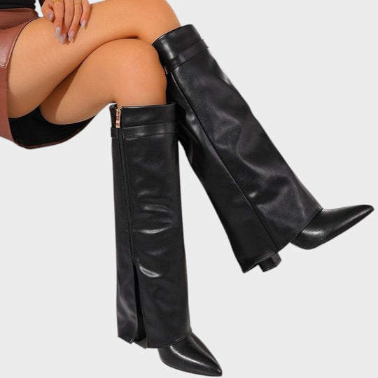 Tall riding boots in black and brown for women
