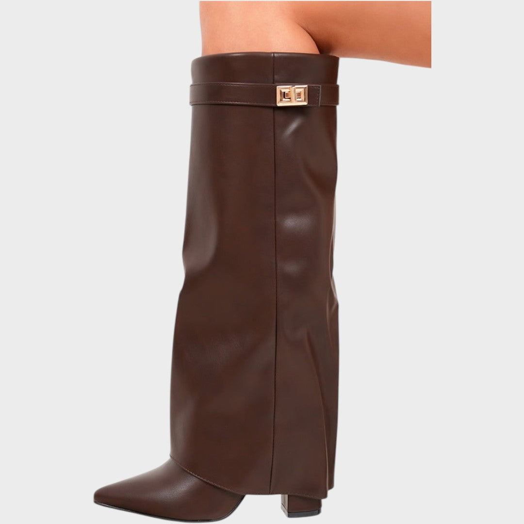 Tall riding boots in black and brown for women