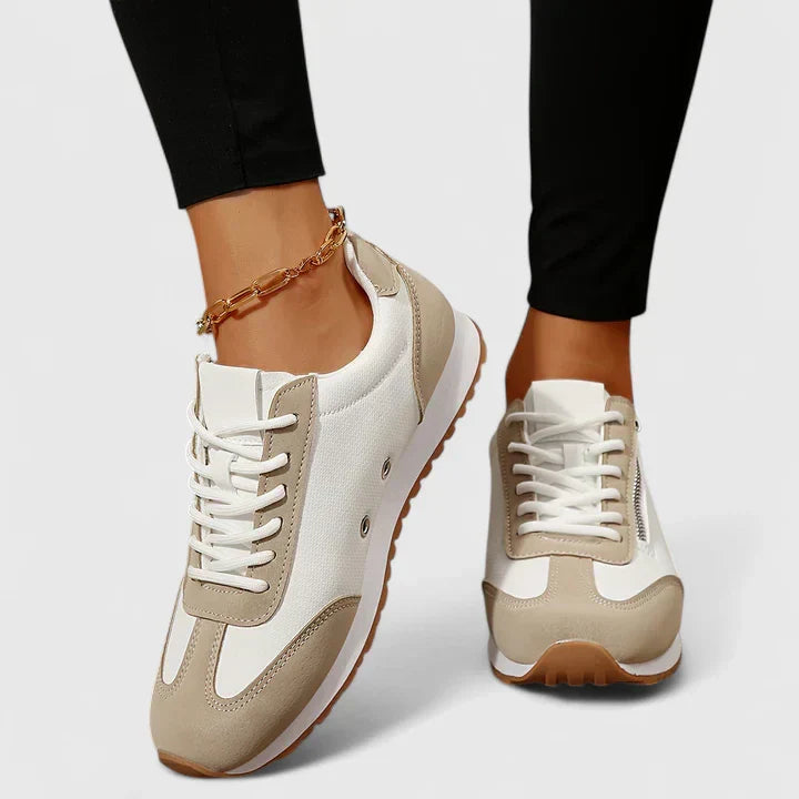 Comfort shoes in beige, white and gray for women