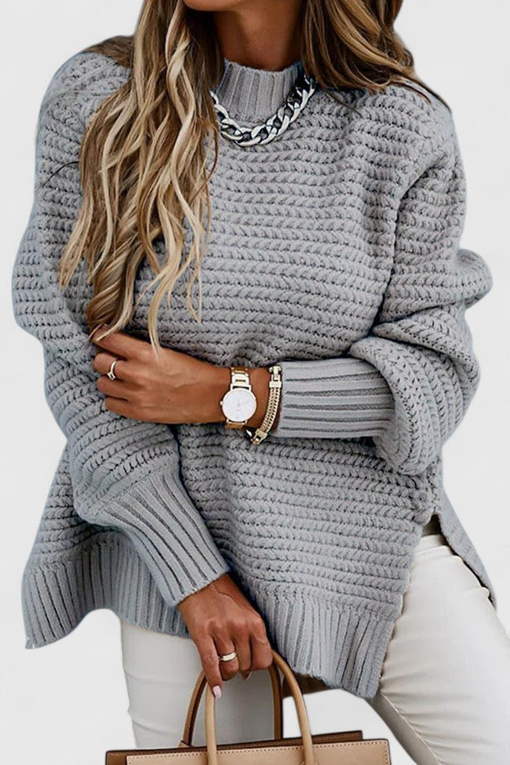 Everyday sweater in gray, red, black and apricot for women