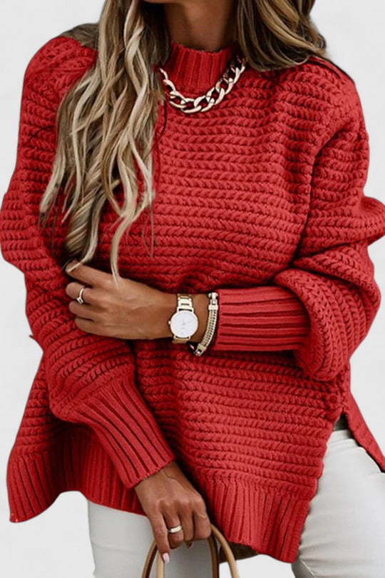 Everyday sweater in gray, red, black and apricot for women