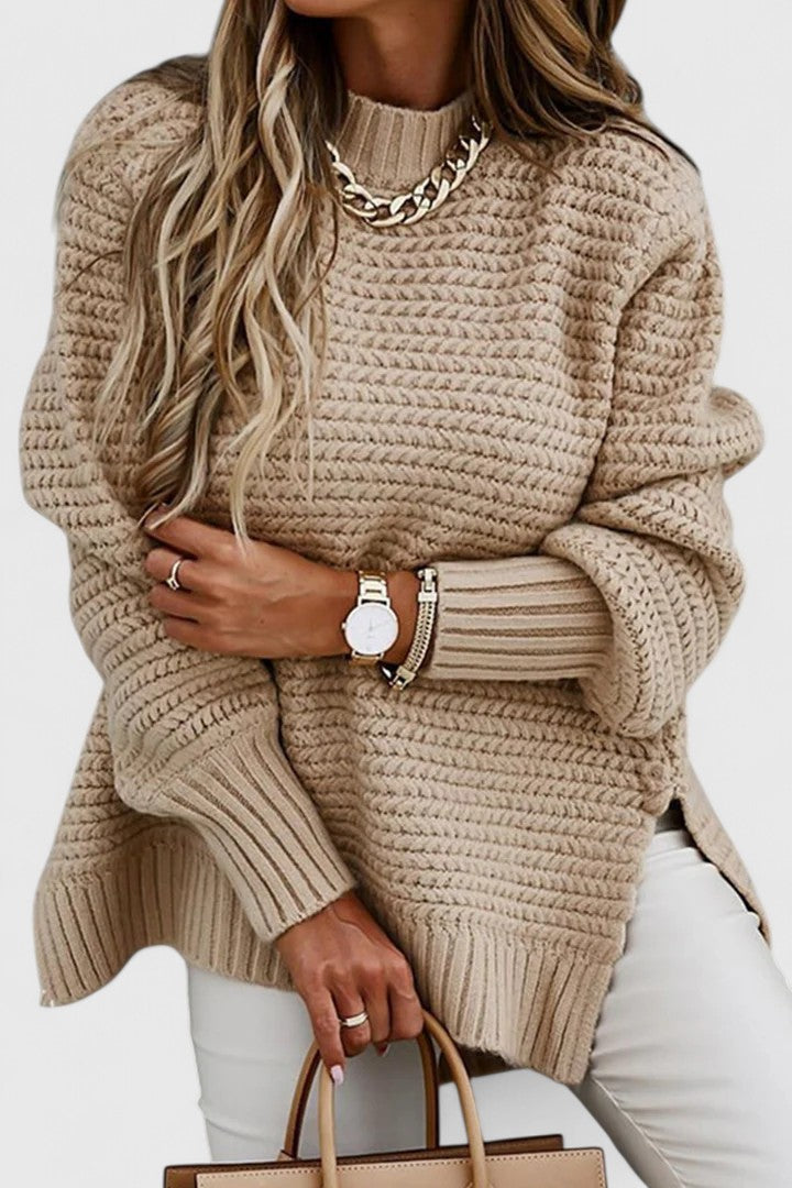 Everyday sweater in gray, red, black and apricot for women