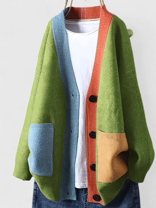 Knit cardigan for women in beige, green, blue and navy