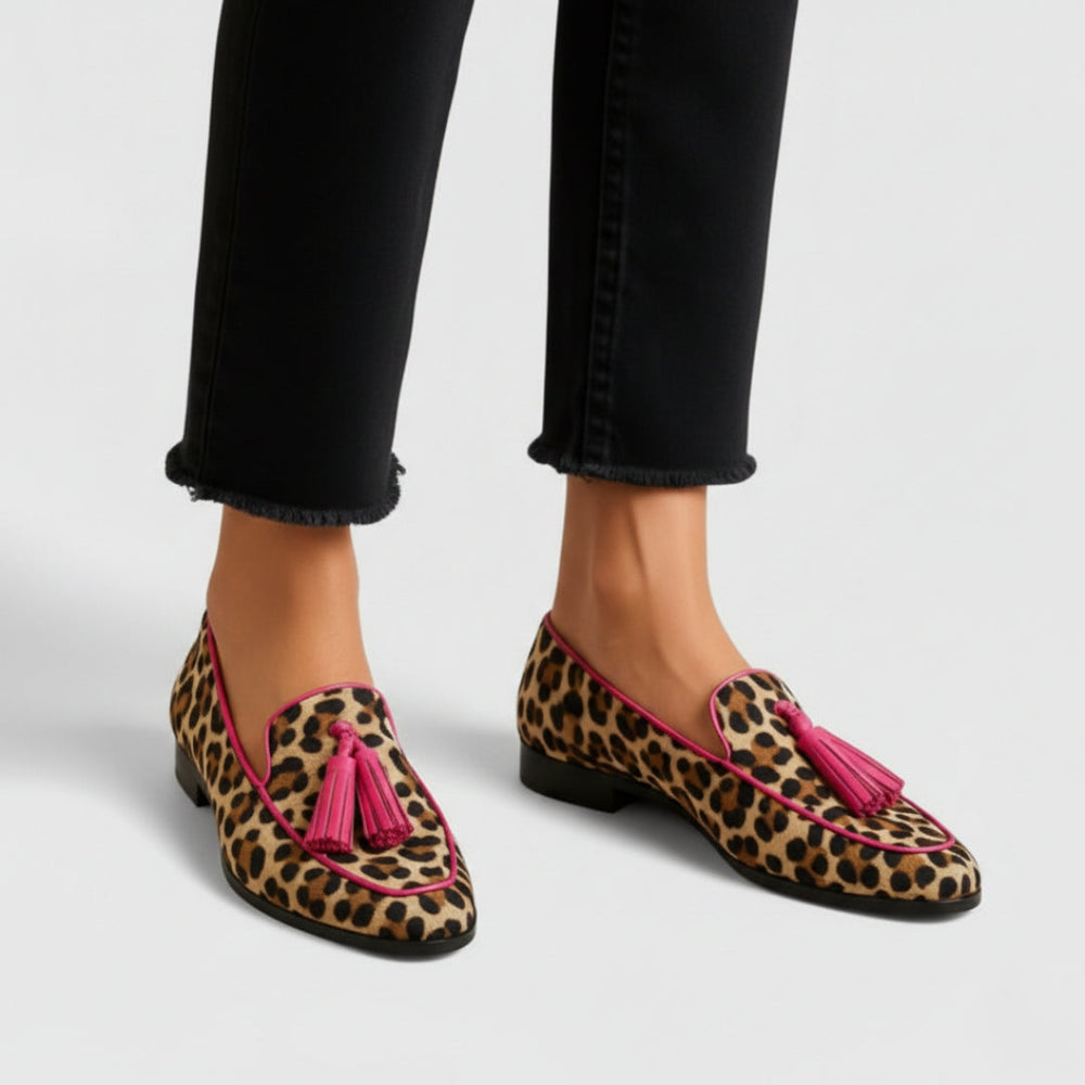 Leopard print loafers for women