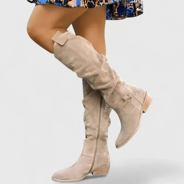 Comfort boots in beige, brown, dark green and black for women