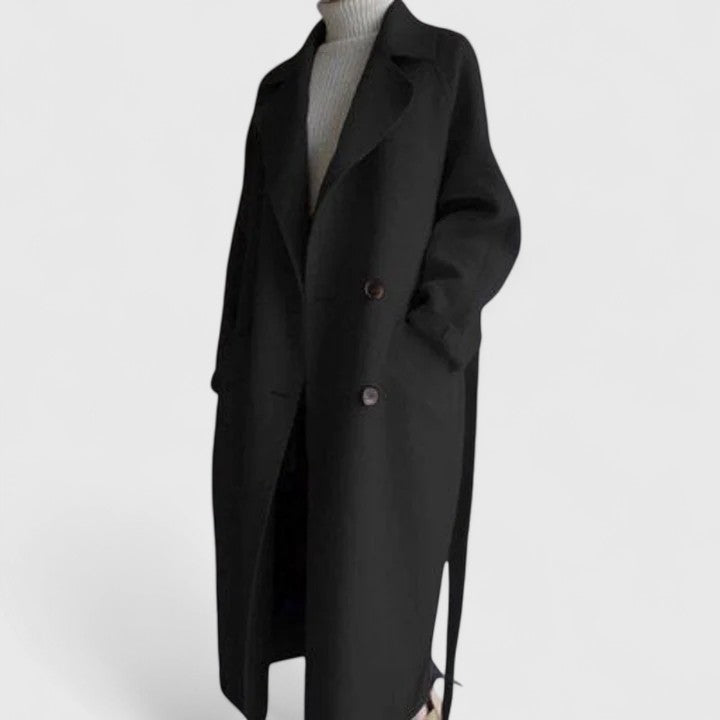 Elegant coat in beige, brown and black for women