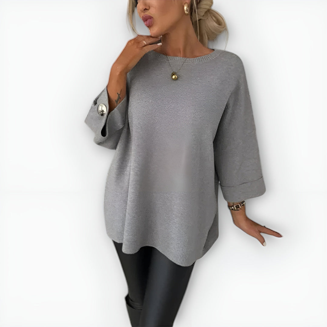 Neutral sweater in gray, white, black and beige for women