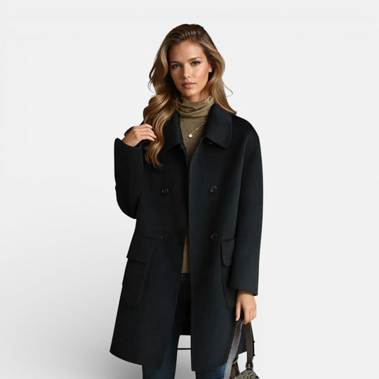 Oversized double breasted coat in six colors for women