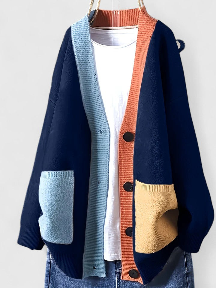 Knit cardigan for women in beige, green, blue and navy
