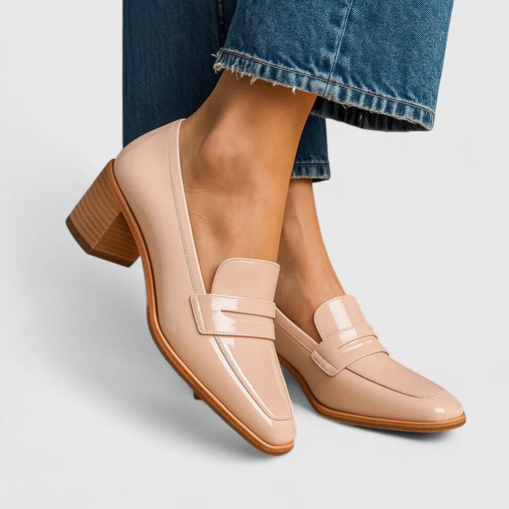 Beige comfort loafers for women