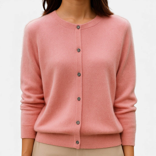 Button-front sweater for women in twelve colors