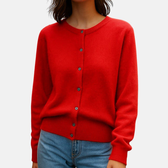 Button-front sweater for women in twelve colors