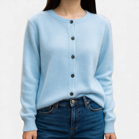 Button-front sweater for women in twelve colors