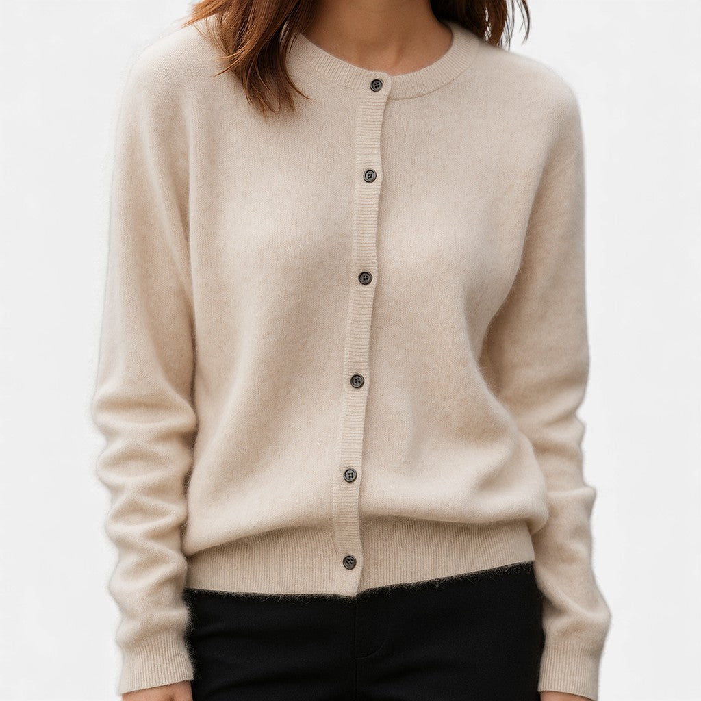 Button-front sweater for women in twelve colors