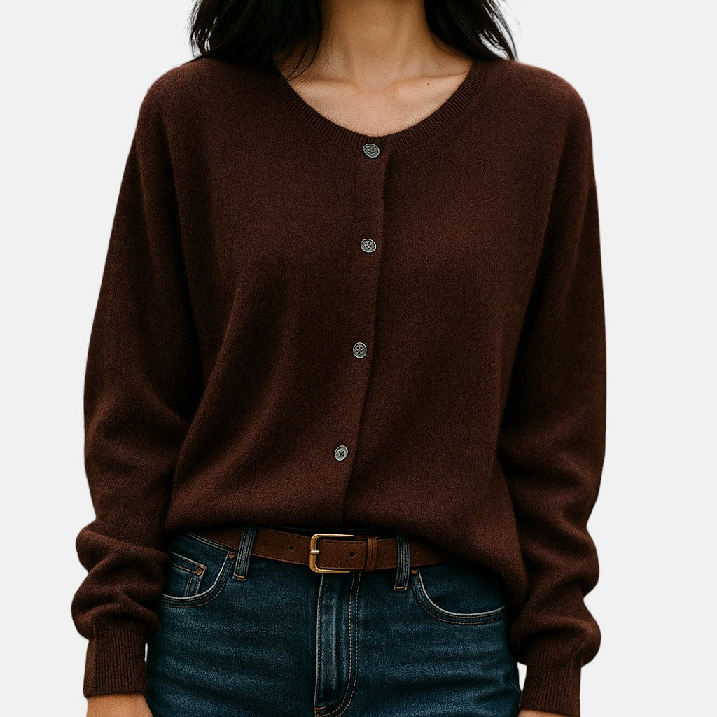 Button-front sweater for women in twelve colors