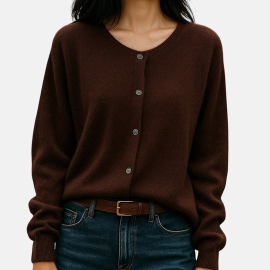 Button-front sweater for women in twelve colors
