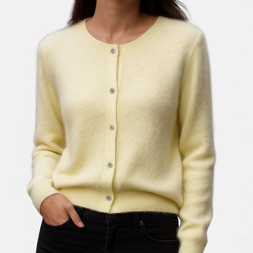 Button-front sweater for women in twelve colors