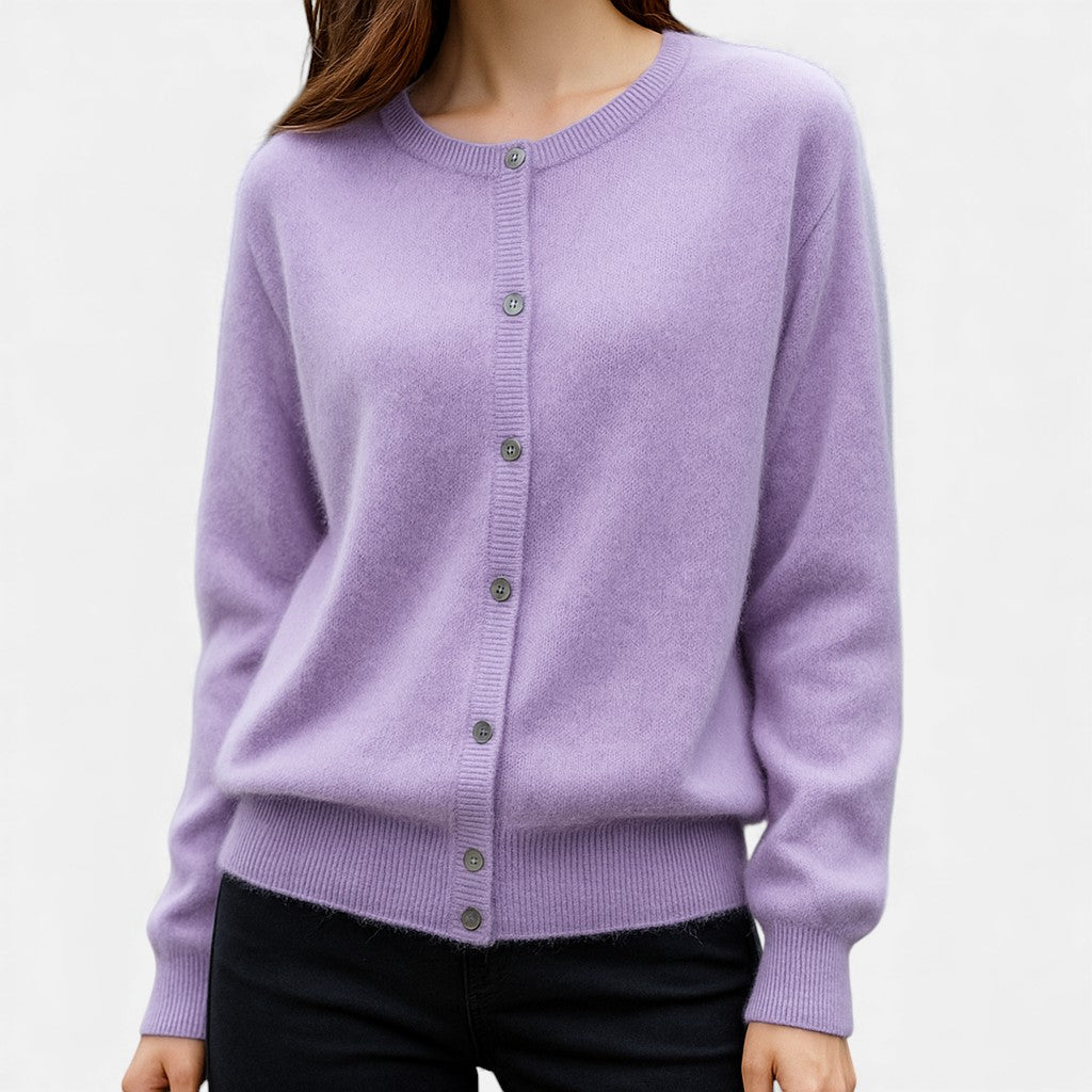 Button-front sweater for women in twelve colors