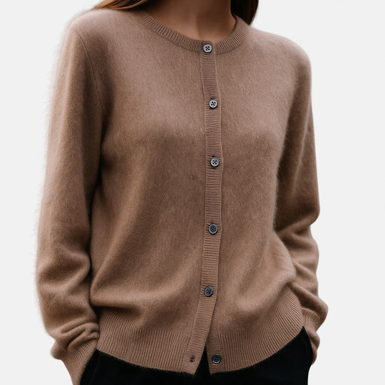 Button-front sweater for women in twelve colors