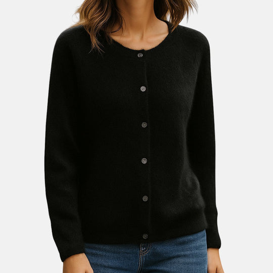 Button-front sweater for women in twelve colors