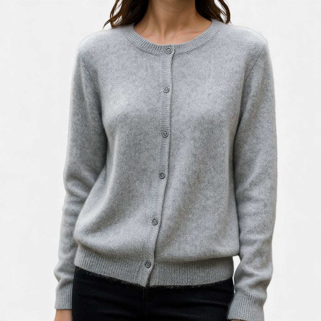 Button-front sweater for women in twelve colors