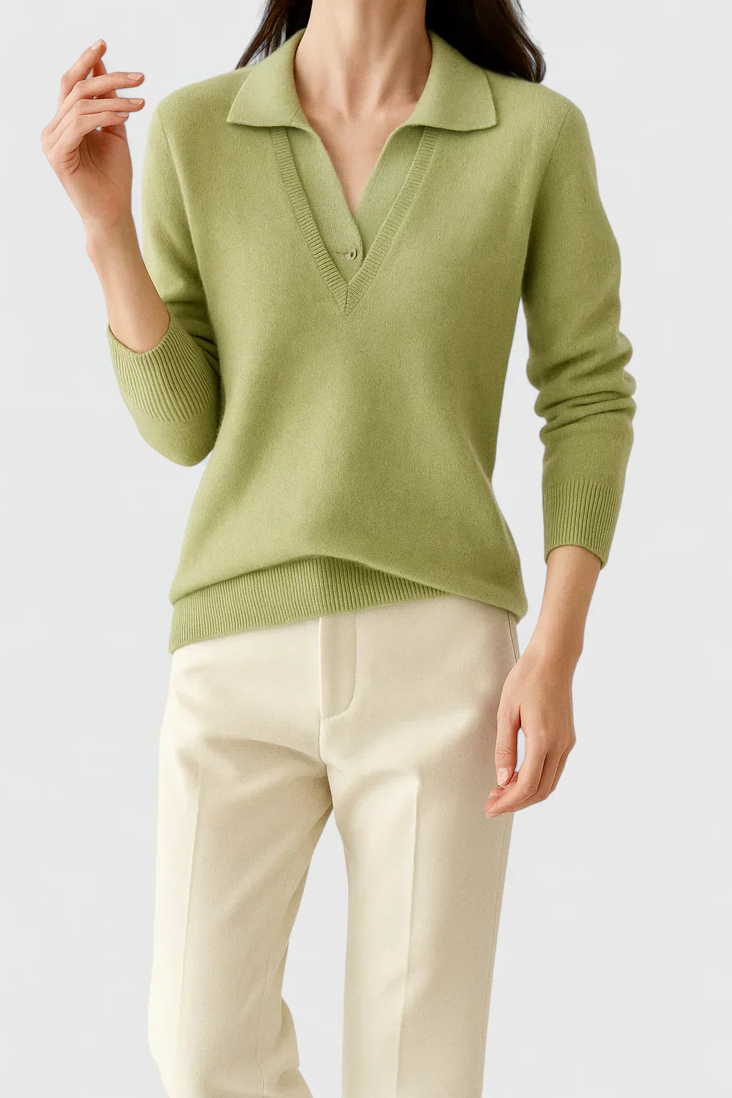Relaxed sweater in brown, red, lime, beige and black for women