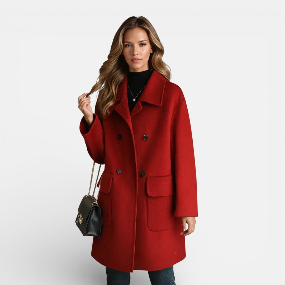 Oversized double breasted coat in six colors for women