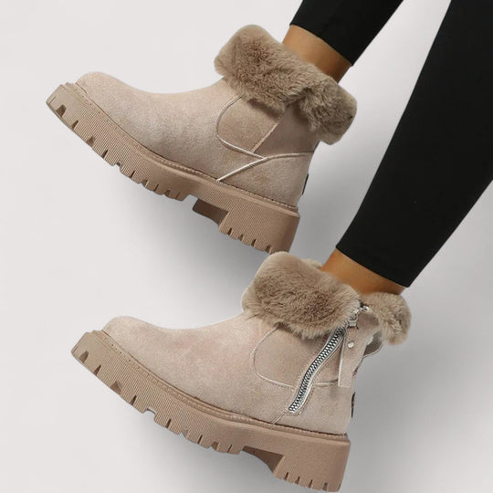 Winter boots in khaki, black and brown for women