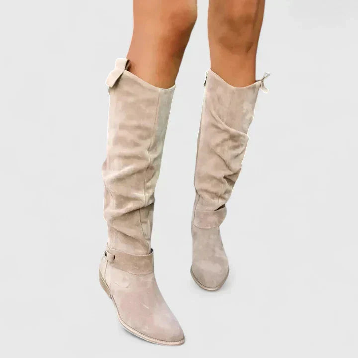 Comfort boots in beige, brown, dark green and black for women