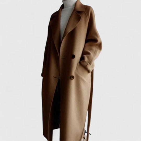 Elegant coat in beige, brown and black for women