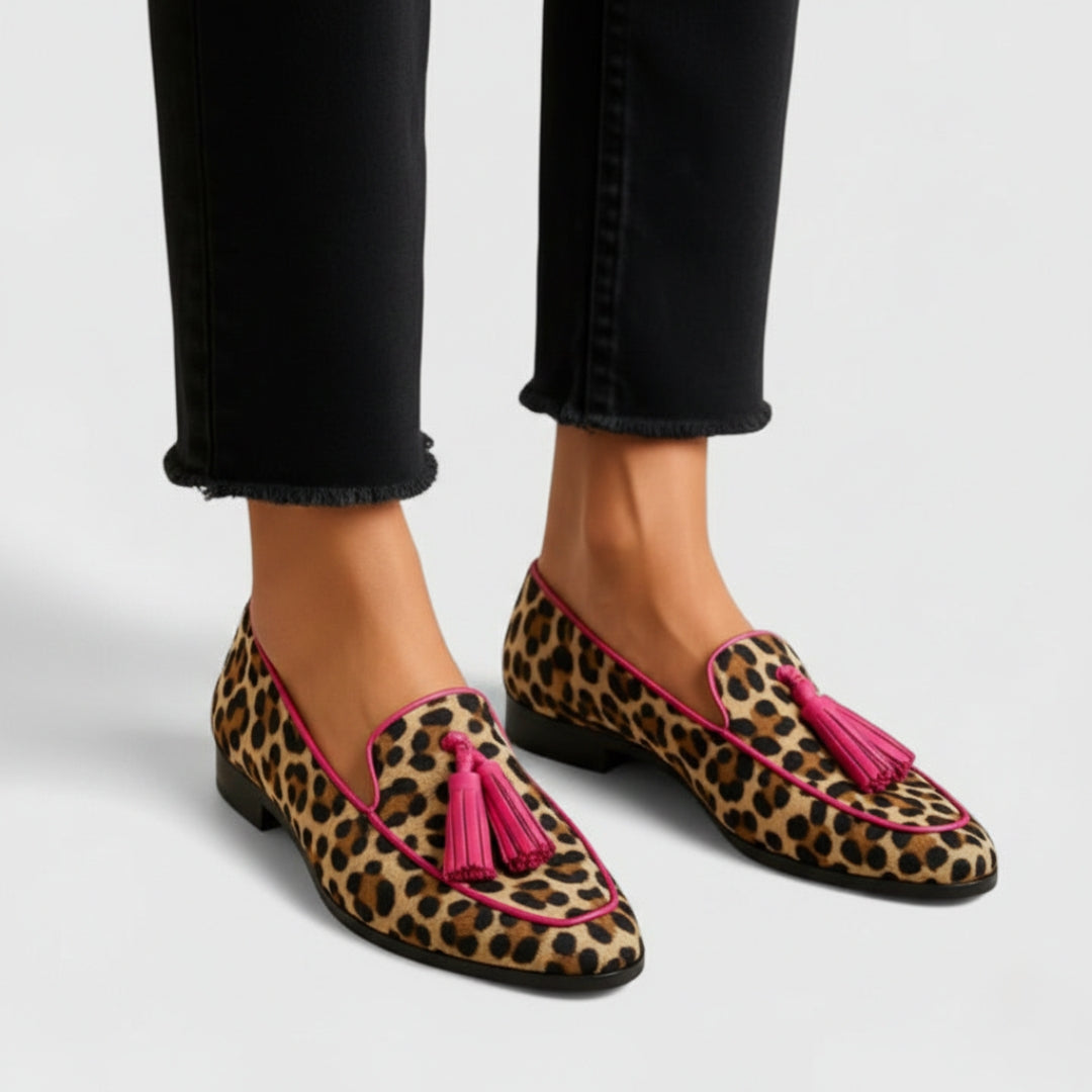 Leopard print loafers for women