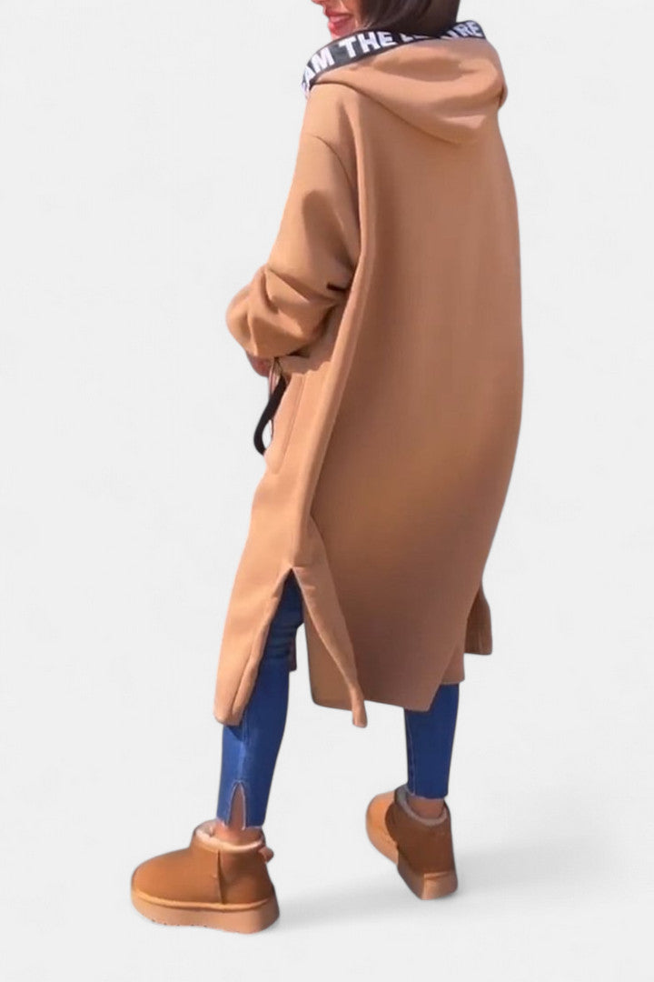 Long hooded coat in five colors for women