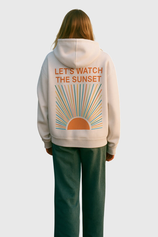 Pullover hoodie in white, pink and blue for women