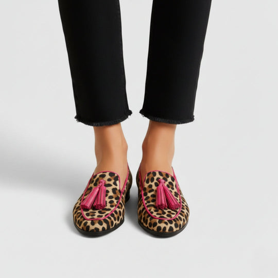 Leopard print loafers for women