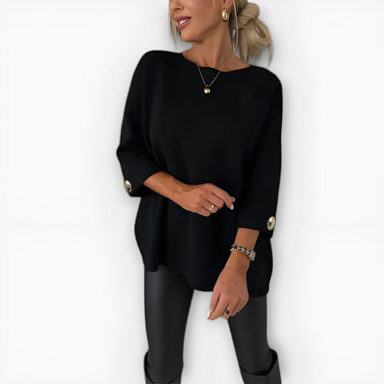 Neutral sweater in gray, white, black and beige for women