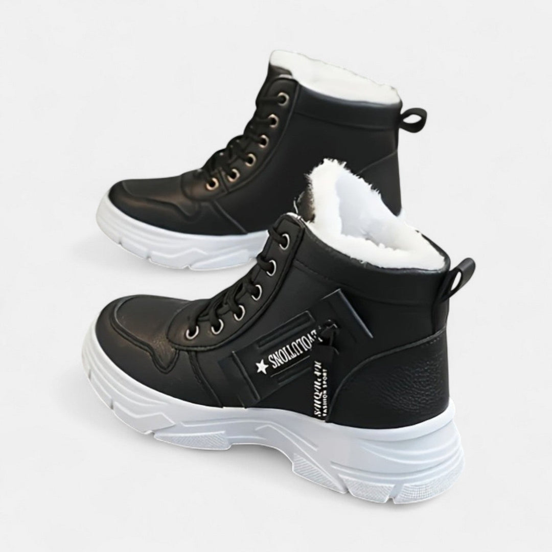 Cold weather boots in khaki, white and black for women