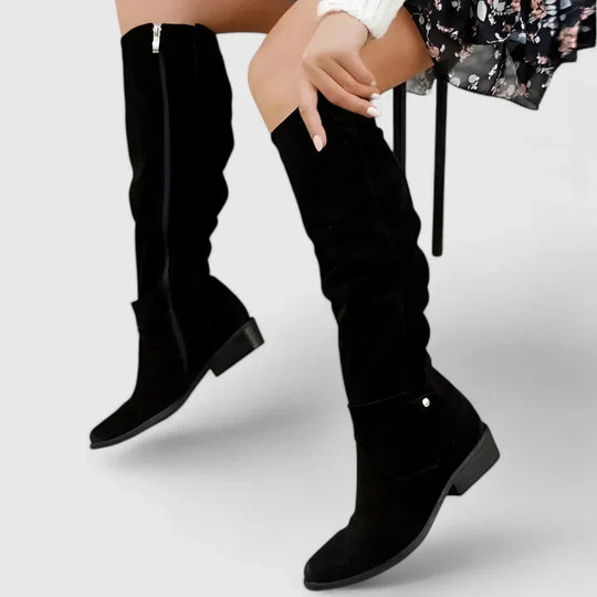 Comfort boots in beige, brown, dark green and black for women