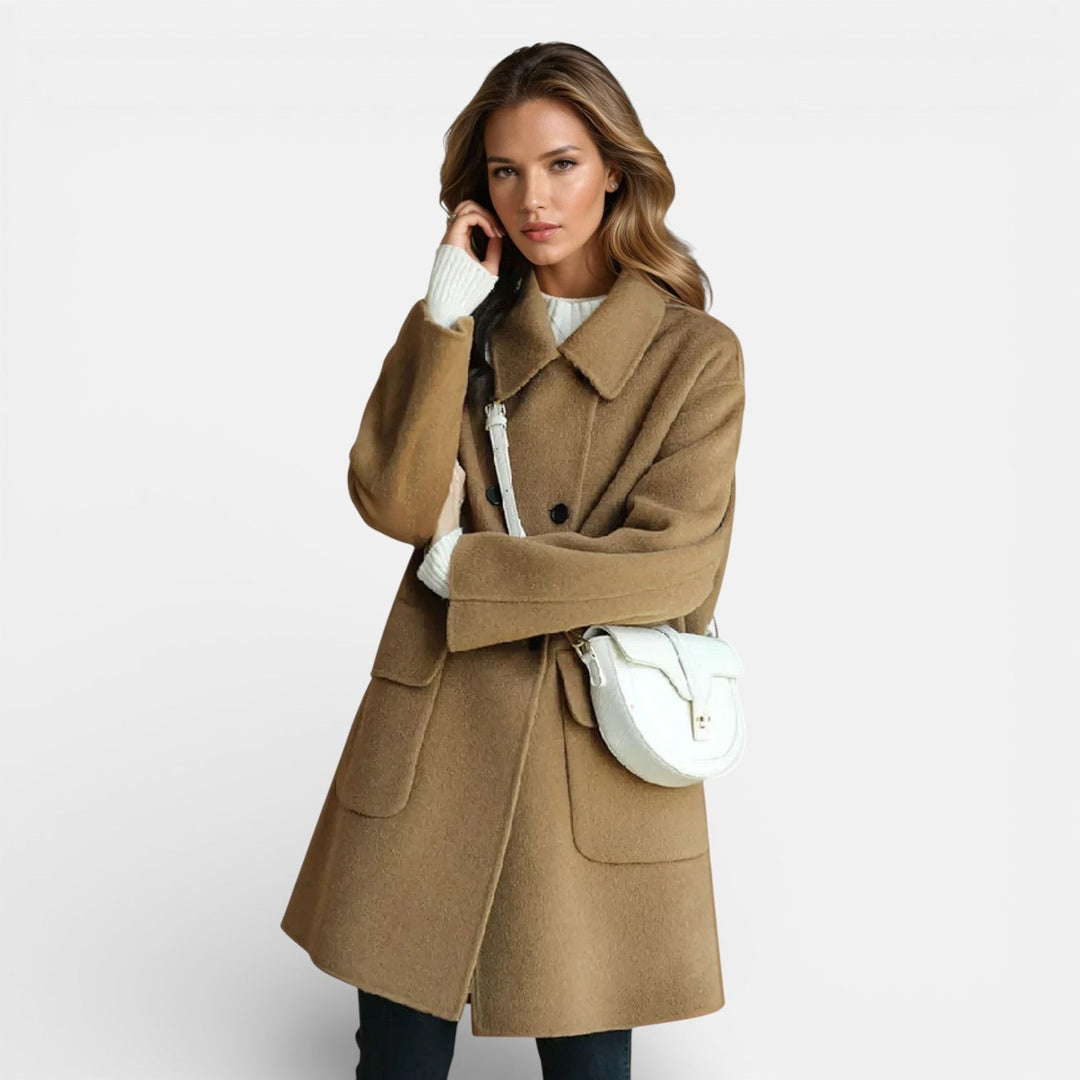 Oversized double breasted coat in six colors for women