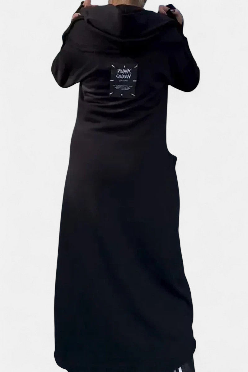 Long hooded zip jacket in six colors for women
