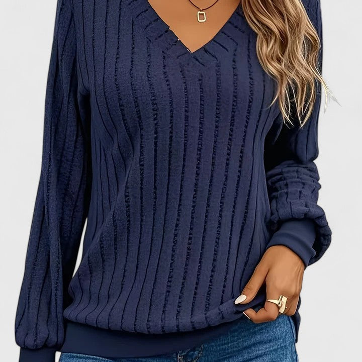 Knit sweater in green, navy blue and royal blue for women