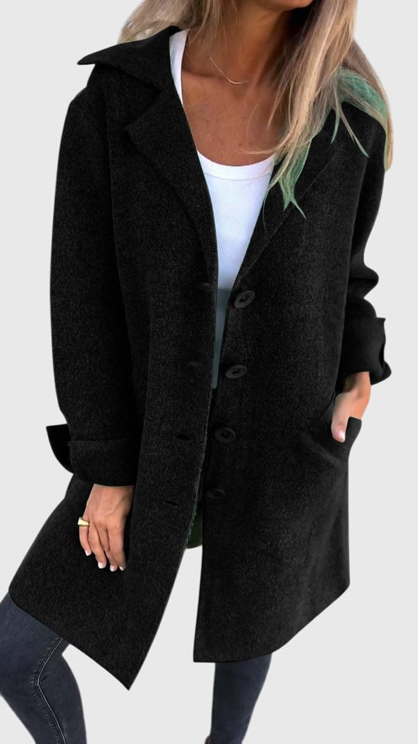 Button-front blazer for women