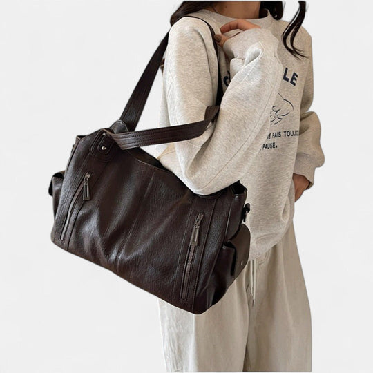 Noemie | Classic Three-Tone Leather Tote Bag