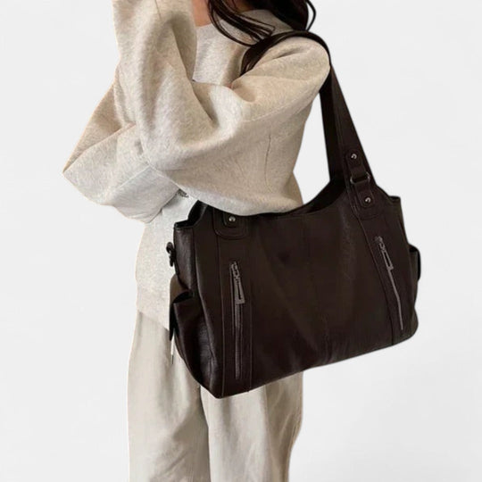 Noemie | Classic Three-Tone Leather Tote Bag