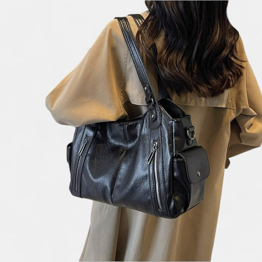 Noemie | Classic Three-Tone Leather Tote Bag