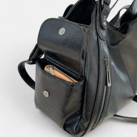 Noemie | Classic Three-Tone Leather Tote Bag