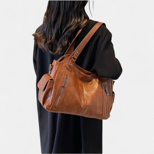 Noemie | Classic Three-Tone Leather Tote Bag