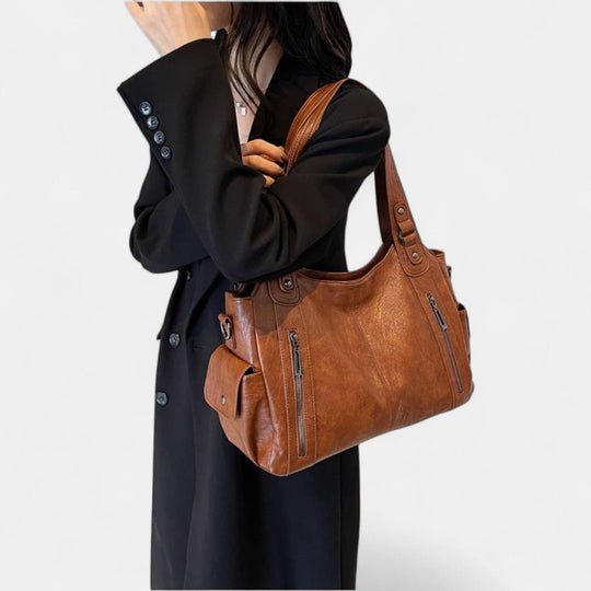 Noemie | Classic Three-Tone Leather Tote Bag