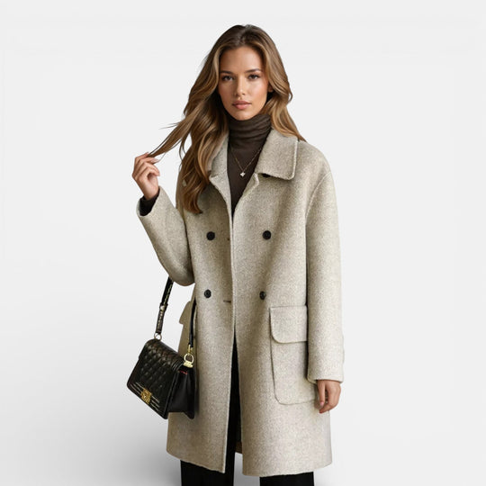 Oversized double breasted coat in six colors for women